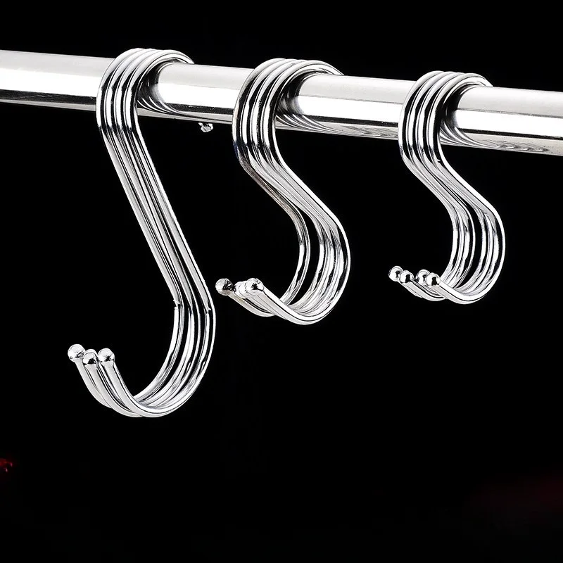 

Stainless Steel S Hook Multifunctional S Hook Seamless Nail-free S Hook Supermarket Kitchen Hanger S Hooks for Clothes