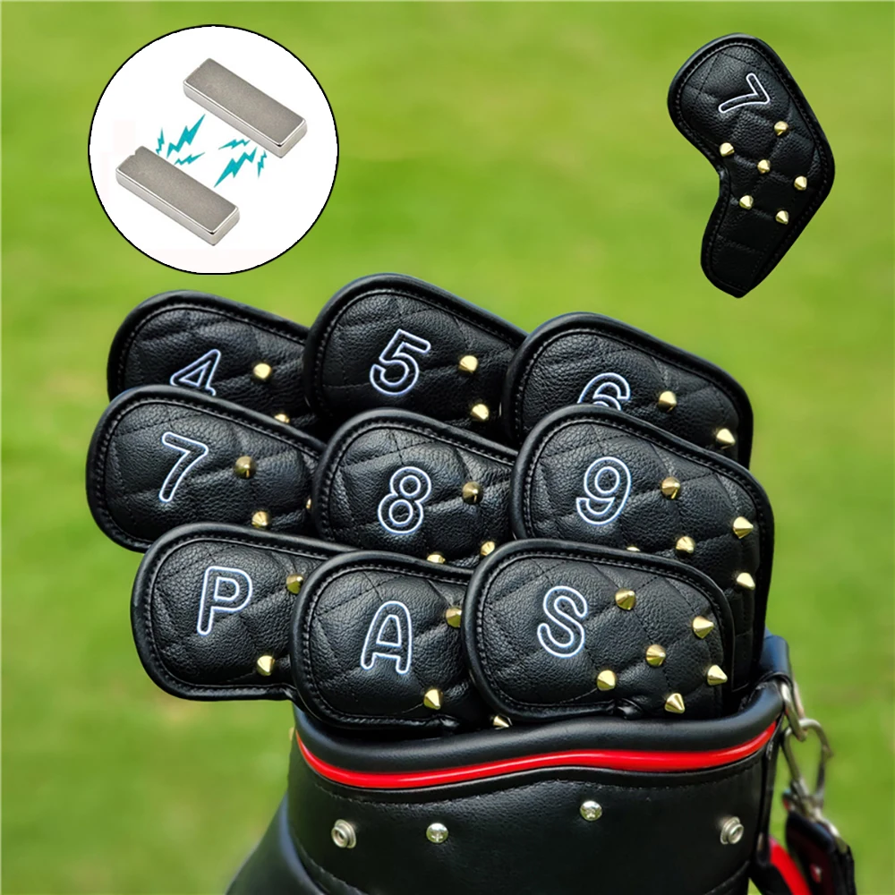 

Magnet Closed Golf Irons Cover Simple Fashion Number Irons Wedges Club Protector Headcover Golf Headcover Golf Accessory