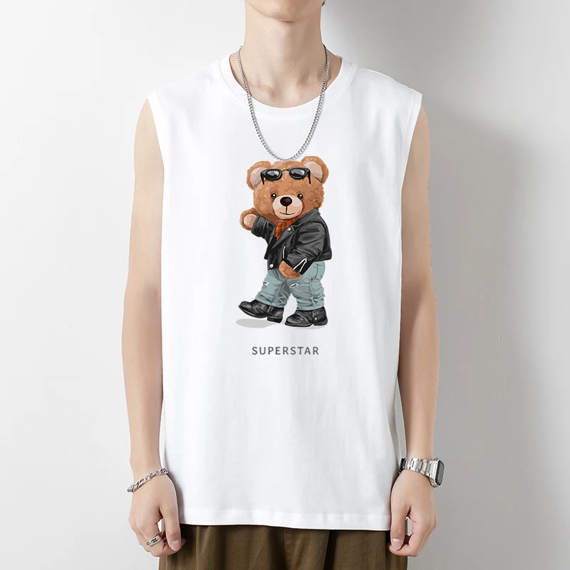 

Мужская майка с принтом «Я суперзвезда во время ходьбы», тенниска для баскетбола, новая свободная одежда, летние майки без рукавов