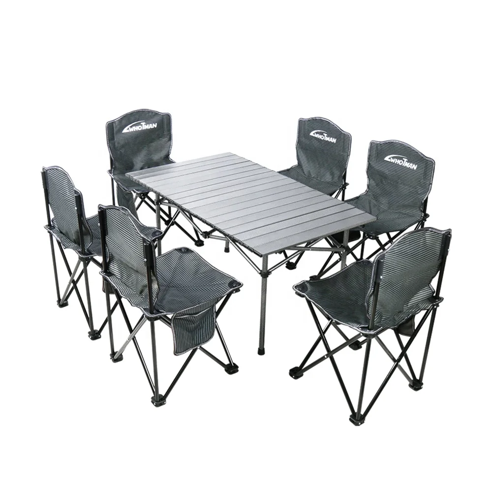 

Whotman 6 Person Camping Barbecue Picnic Table Outdoor Folding Chair