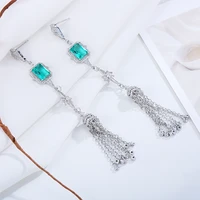jimbora original design shiny cz long pendant earrings for women wedding bridal jewelry trendy noble high quality 2022