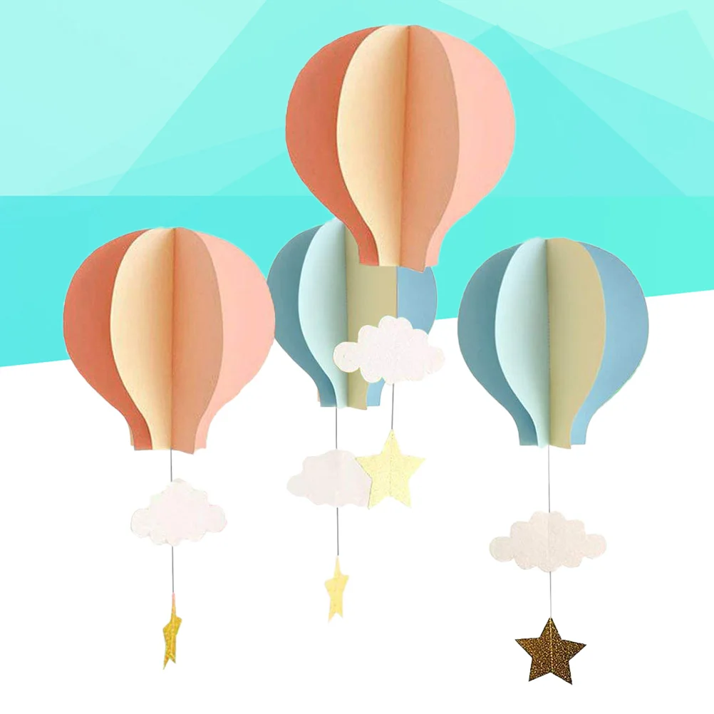 

Air Hot Balloon Paper Hanging Decor Decorations Cloud Party Ornaments Clouds Balloons Garland Decoration Baby 3D Lantern