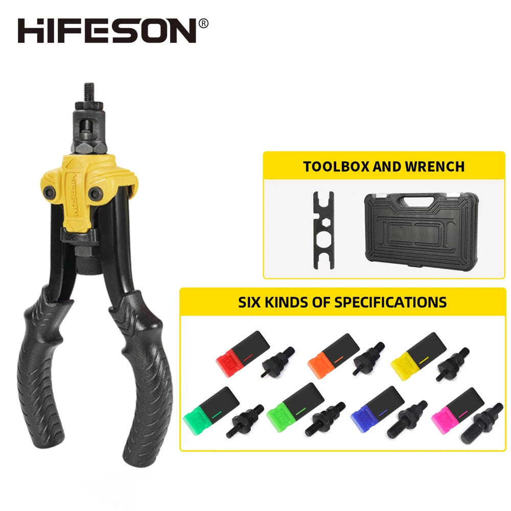 

Ручной пистолет для заклепок, резьбовые оправки, ручные заклепки, гайковерт для заклепки Rivnut Tool M3 M4 M5 M6 M8 M10, гайки, ящик для инструментов заклепочник заклепочник резьбовой заклепки заклепочник ручной резьбо