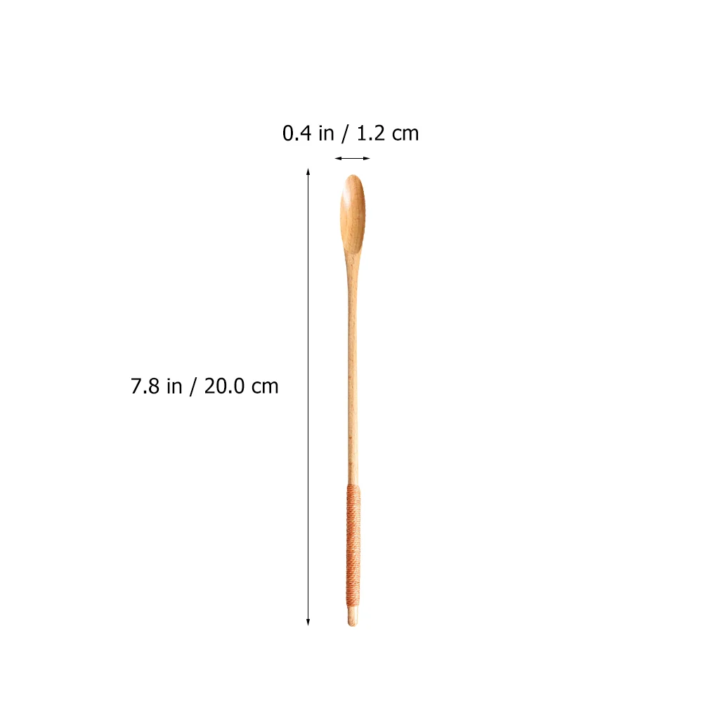 5 шт. ложка для смешивания с тонкой ручкой удобные на ощупь деревянные ложки