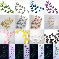 122436pcs pvcmirrormetal 3d stereoscopic butterfly wall stickersart decals hollow door sticker home party wedding decoration