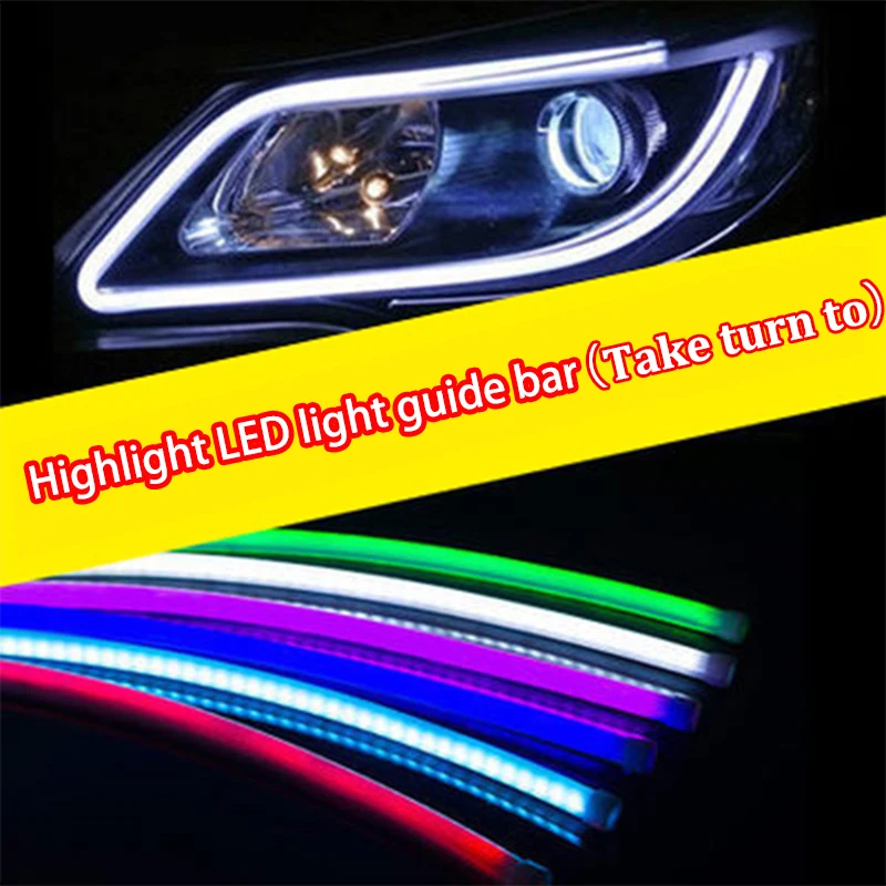 2Pcs 30cm 45cm 60cm DRL Flexible Tube Headlight Strip Light Universal Daytime Running Light Angel Eyes Turn Signal Lamp 24V Van