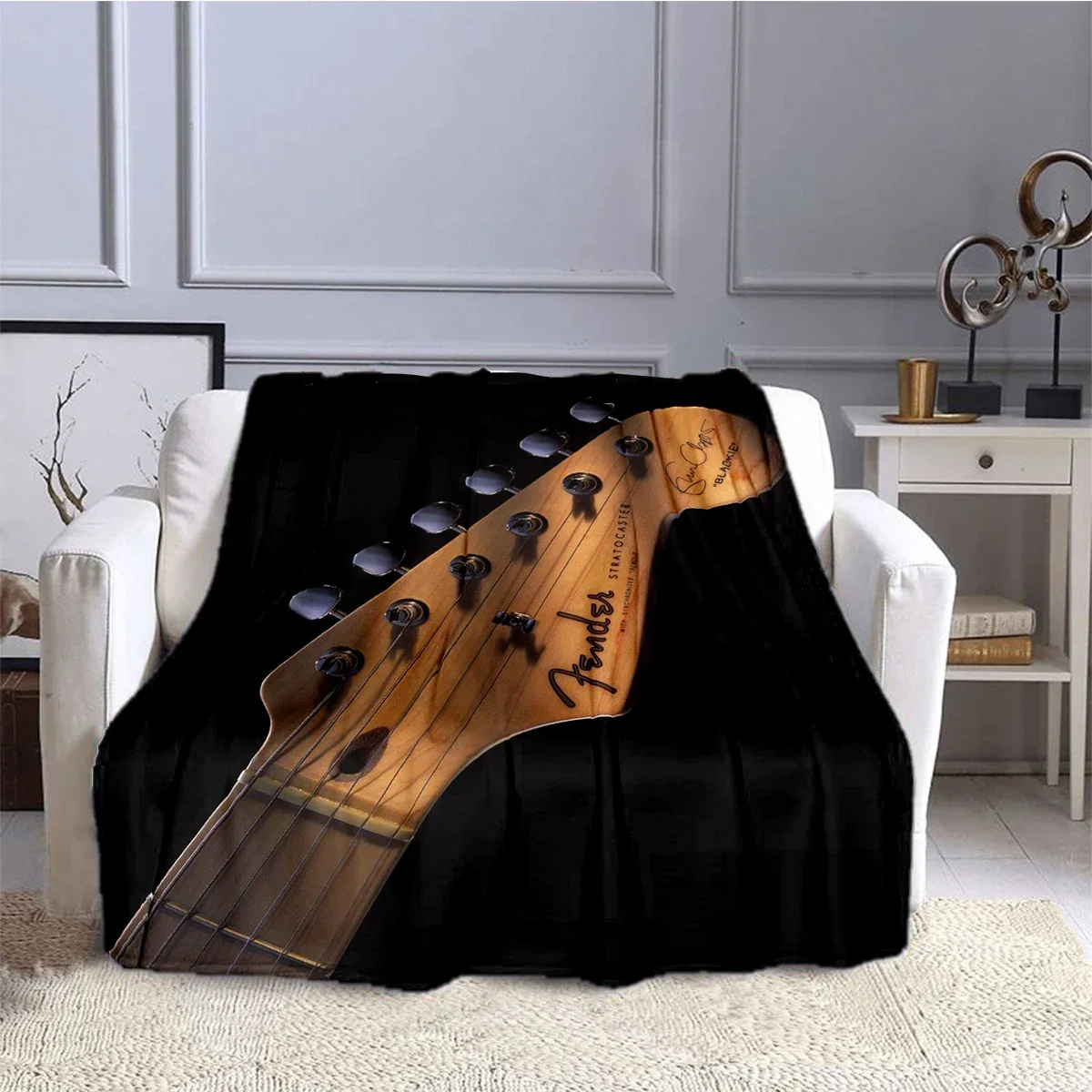 Одеяло детское Фланелевое для электрогитары мягкое удобное дома и путешествий