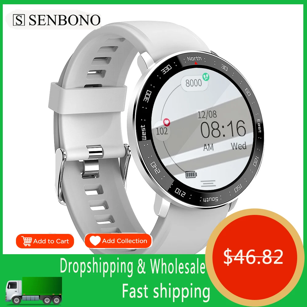 

SENBONO 2022 New Smart Watch Men Fitness Tracker 8 Sport Modes Sleep Tracker Waterproof Men's Smartwatch for Women Android IOS