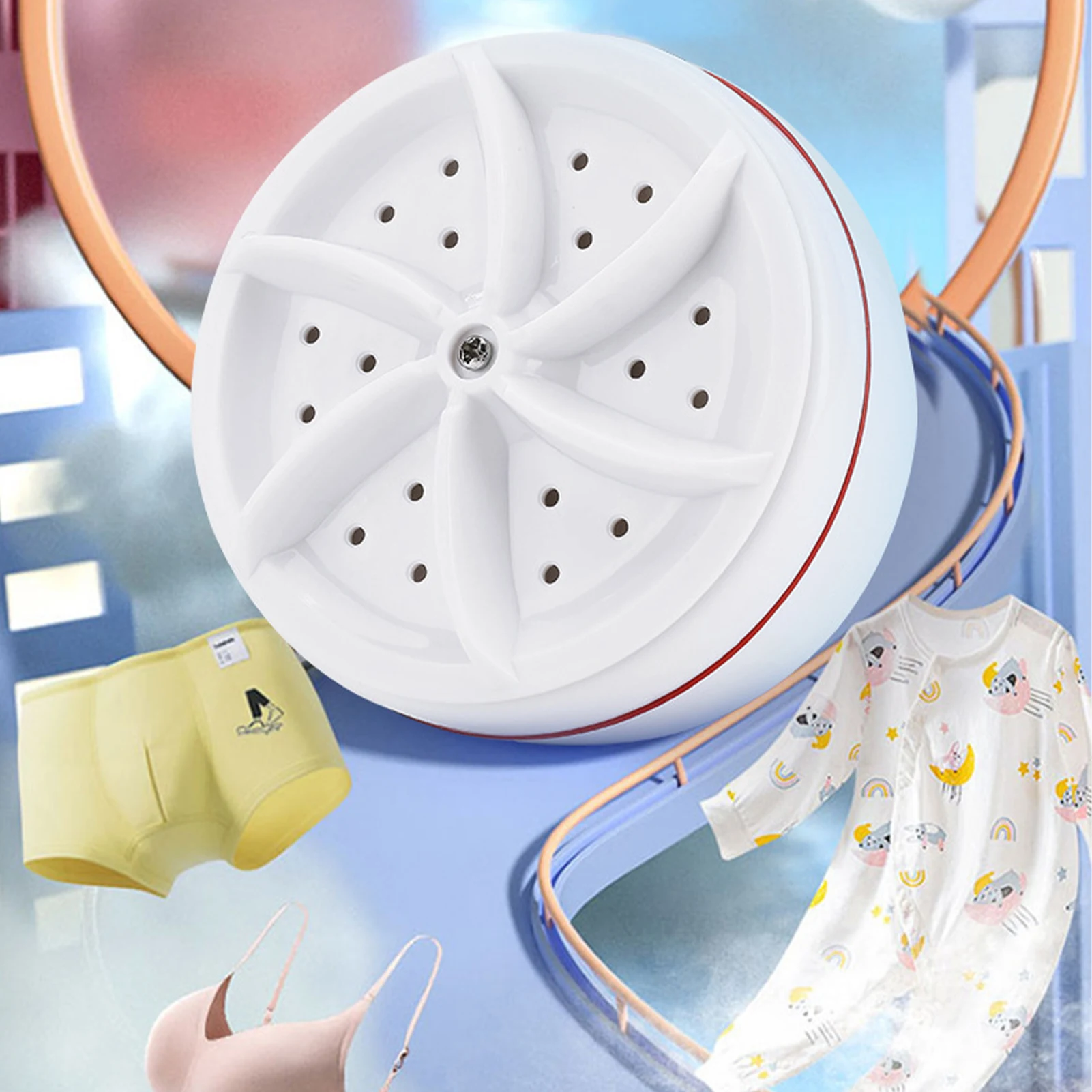 

Ultrasonic Turbo Washing Machine Laundry Portable Travel Washer Air Bubble And Rotating Mini Washing Machine USB Powered