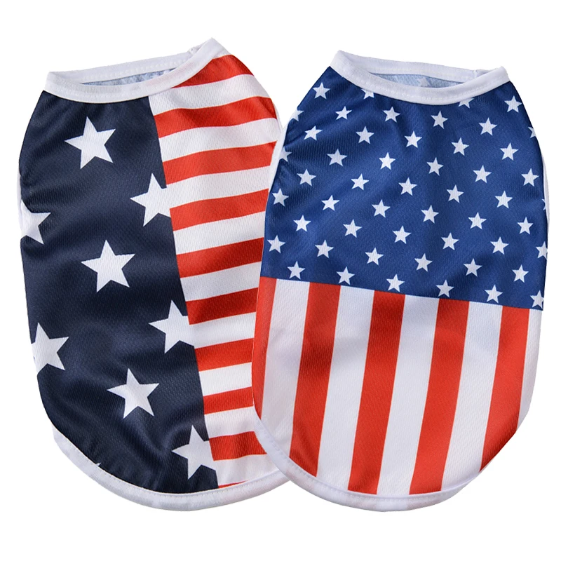 Дышащий Сетчатый Жилет Для Собак Летняя Одежда С Принтом Ко Дню Независимости От