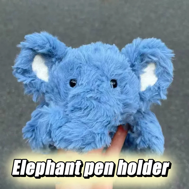 Милый мультяшный синий слон пенал большой емкости плюшевый чехол для ручек