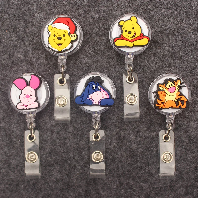 

Disney Pooh Bear Piglet Eeyore Badge Reel Nurse Workers Enfermera ID Holder Girl Boy Retractable Name Card Holder Accessory