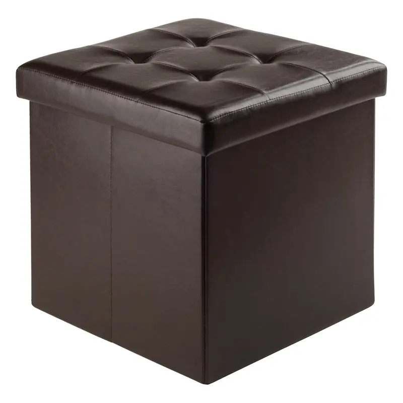 

Ashford Square Storage Ottoman, Espresso Faux Leather
