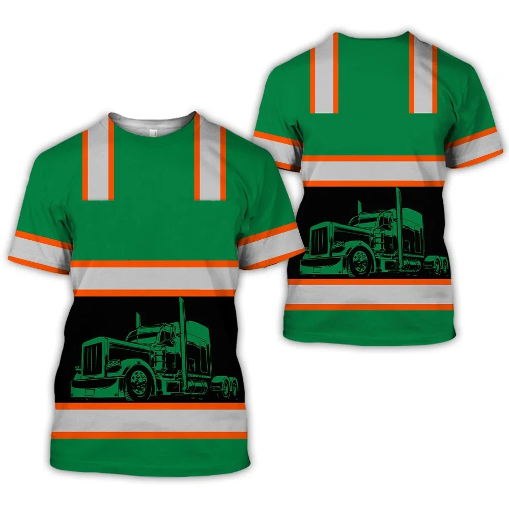 Футболка Da Lavoro Uomo Traspirante Estiva Stile Di Stampa 3D Trucker Sicembali Trasporto Uniforme Top Larghi