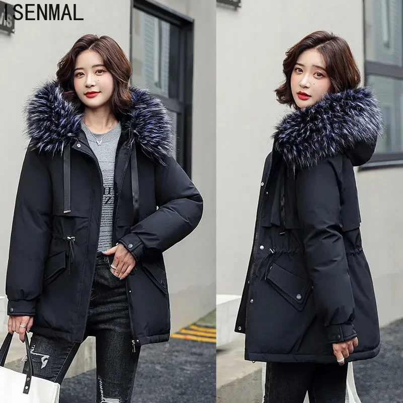 2022 New Winter Jacket Women Long Parkas Fur Hooded Clothing Female Fur Lining Parka Thick Snow Wear Coats Winter Clothes