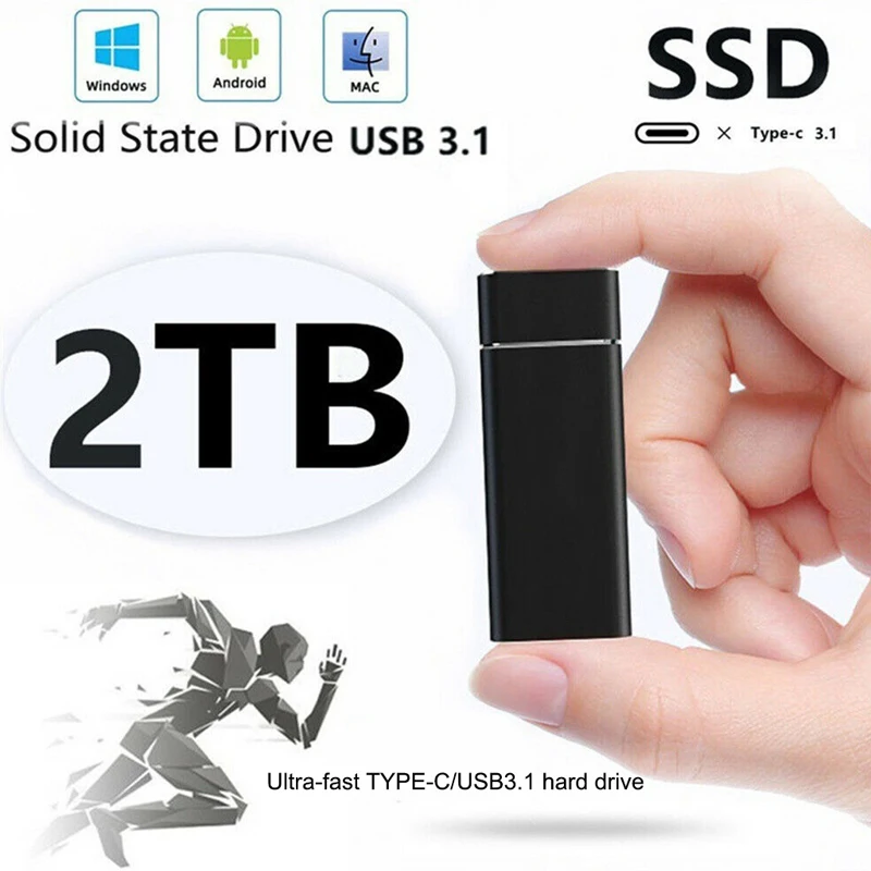 

M.2 SSD Mobile Solid State Drive 2TB 1TB Storage Device Hard Drive Computer Portable USB 3.0 Mobile Hard Drives Solid State Disk