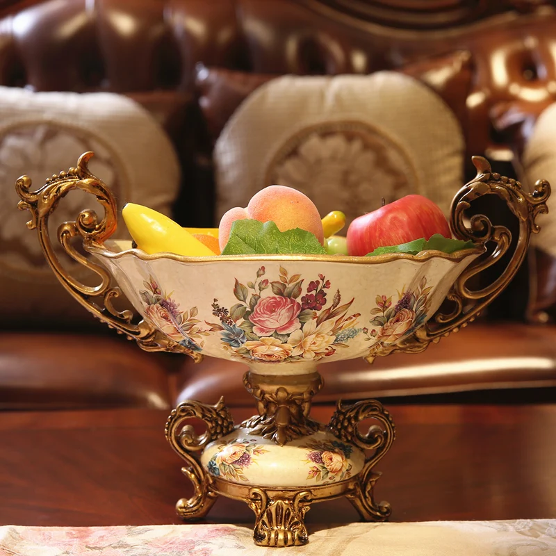 

Zqевропейские домашние украшения, американская винтажная тарелка для фруктов, домашние украшения, большой роскошный фруктовый горшок, тарелка для фруктов