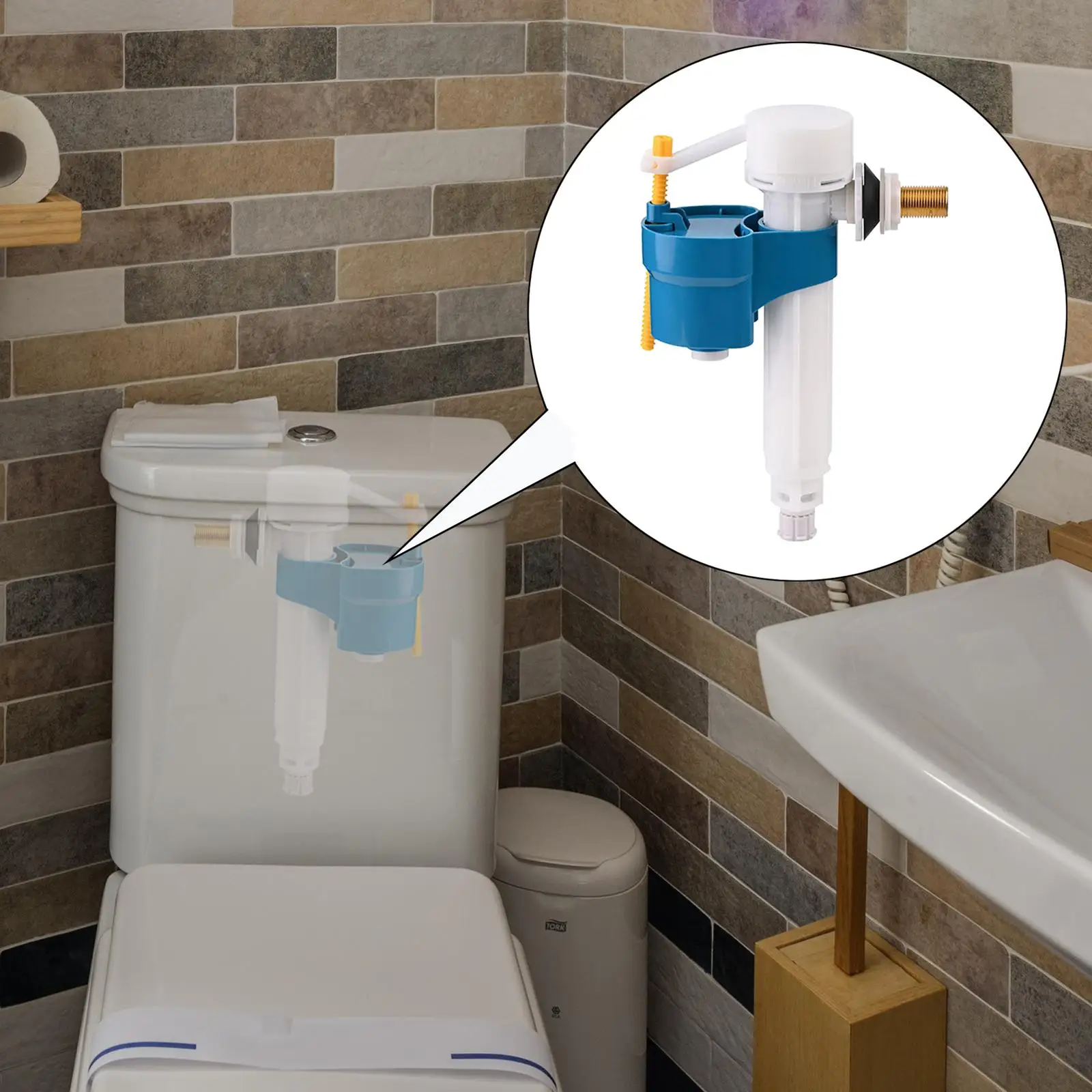 

Toilet Flush Valves Replacement Brass Shank Horizontal Inlet Valve Push Button Fill Valve for Bathroom Syphon