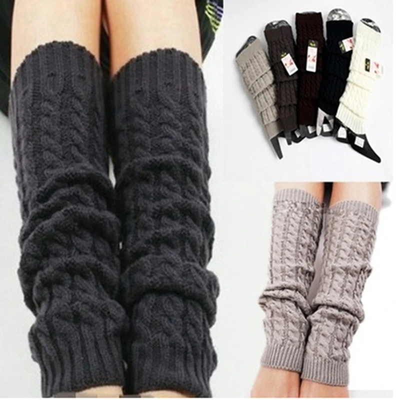 

Hot Fashion Lady Women Solid Knit Winter Leg Warmers Knee High Boot Leg Warmers