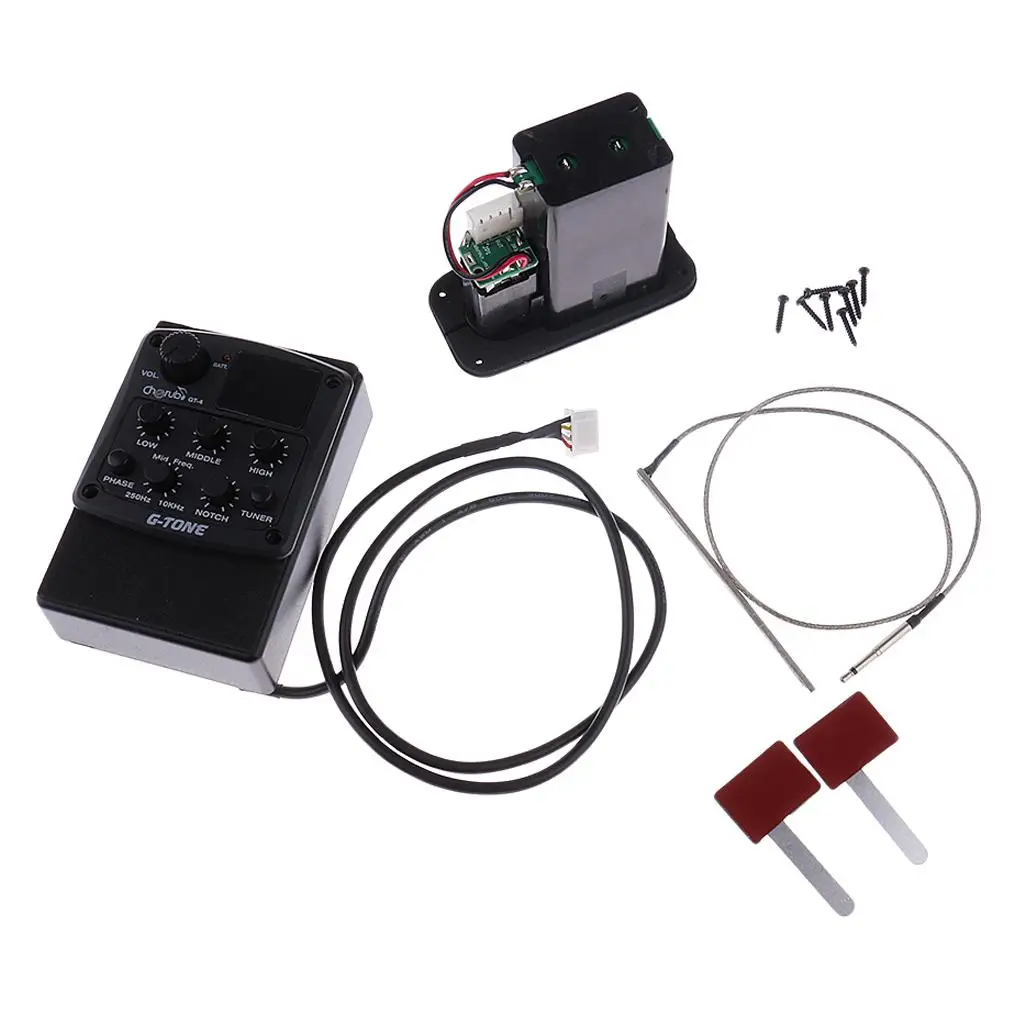 

3-полосный эквалайзер для гитары, акустическая гитарная система, предварительный усилитель, пьезо звукосниматель