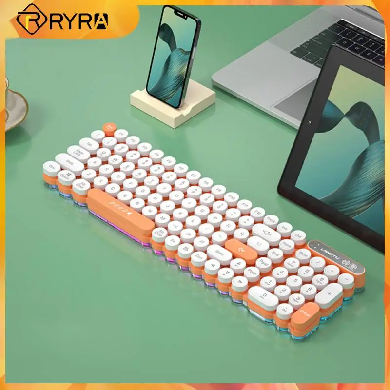

RYRA 80 Keys Wired Keyboard Mini Mechanical Punk WIFI Keyboard 2.4GHZ Office Gamer Keyboard USB Key Panel PC Laptop Silent Mute