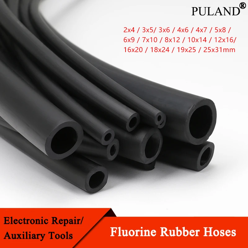 

1 ~ 10 м шланг из фторкаучука, витонская трубка, ID 2 ~ 25 мм, трубка из FKM, коррозионная кислотно-основа, теплое масло, термостойкая трубка из фторкаучука