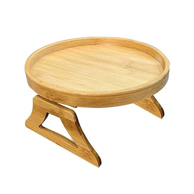 

Поднос для дивана, подлокотник для стола, дивана, поднос с зажимом, поднос для дивана из натурального бамбука, практичный поднос для закусок для телевизора с дистанционным управлением