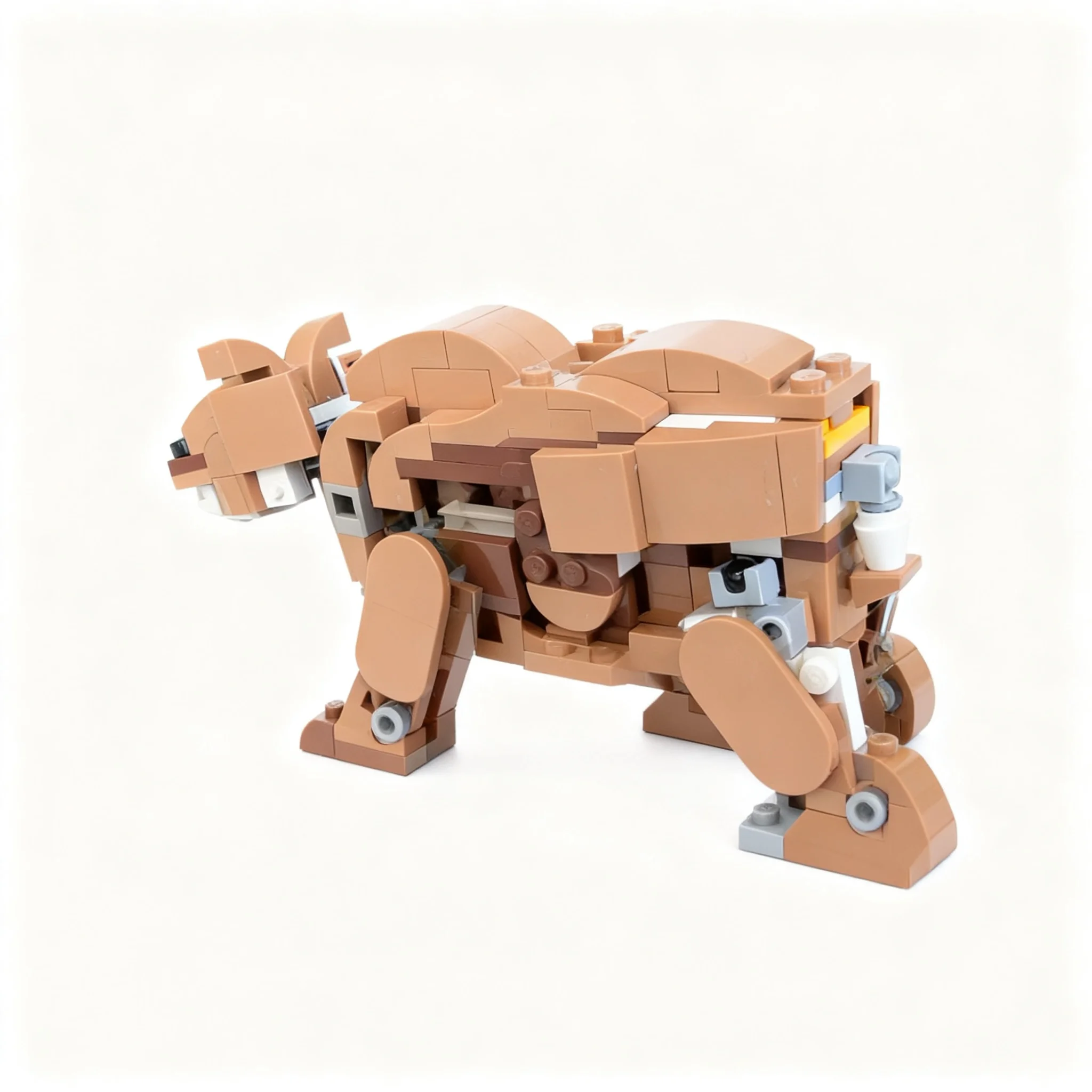 Фото 201 шт. MOC Биологически точная модель медведя гризли Джорджа, конструктор 3-в-1, строительные блоки, креативный дисплей №3