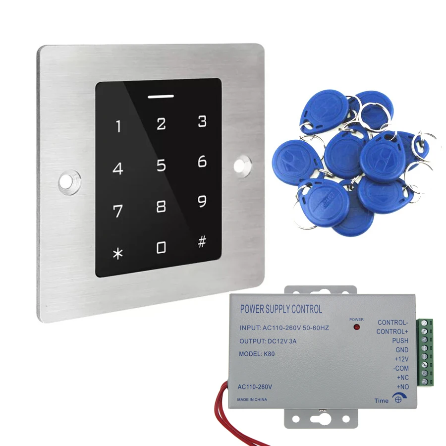 Metal Waterproof Access Control Keypad RFID Card 125Khz Embedded RFID touch Keyboard controller Outdoor Smart Lock Opener
