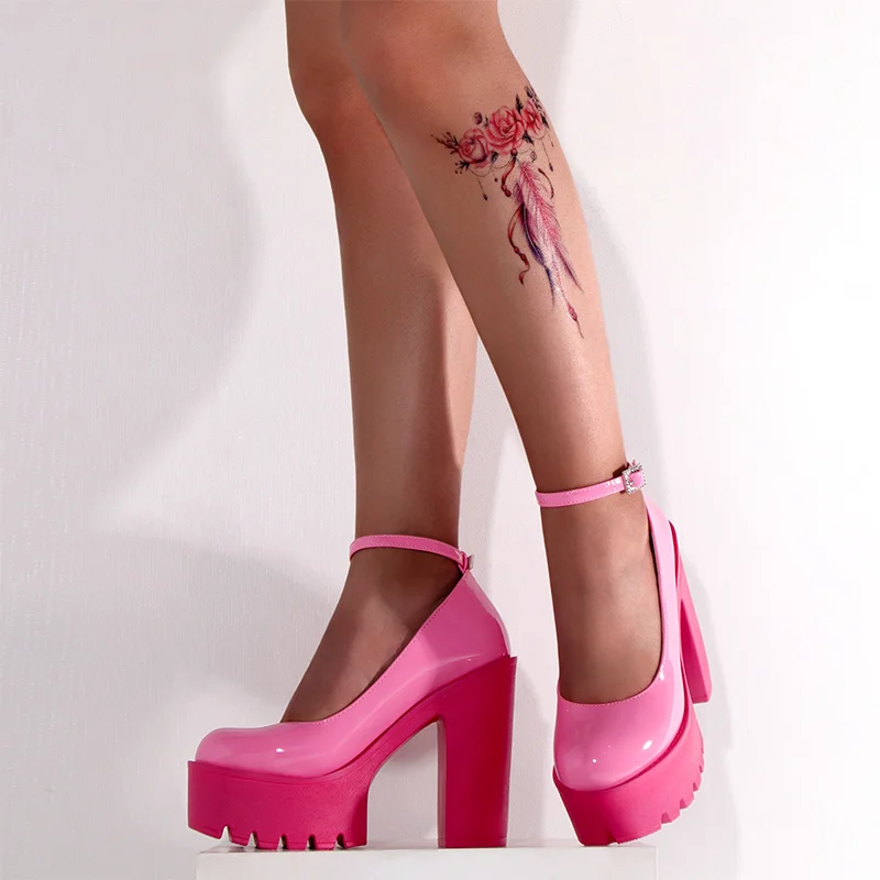 

Туфли-лодочки женские на квадратном каблуке, с круглым носком, на платформе