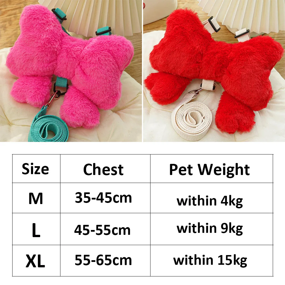 Супер большой плюшевый бант жилет для домашних животных с поводком набор милых