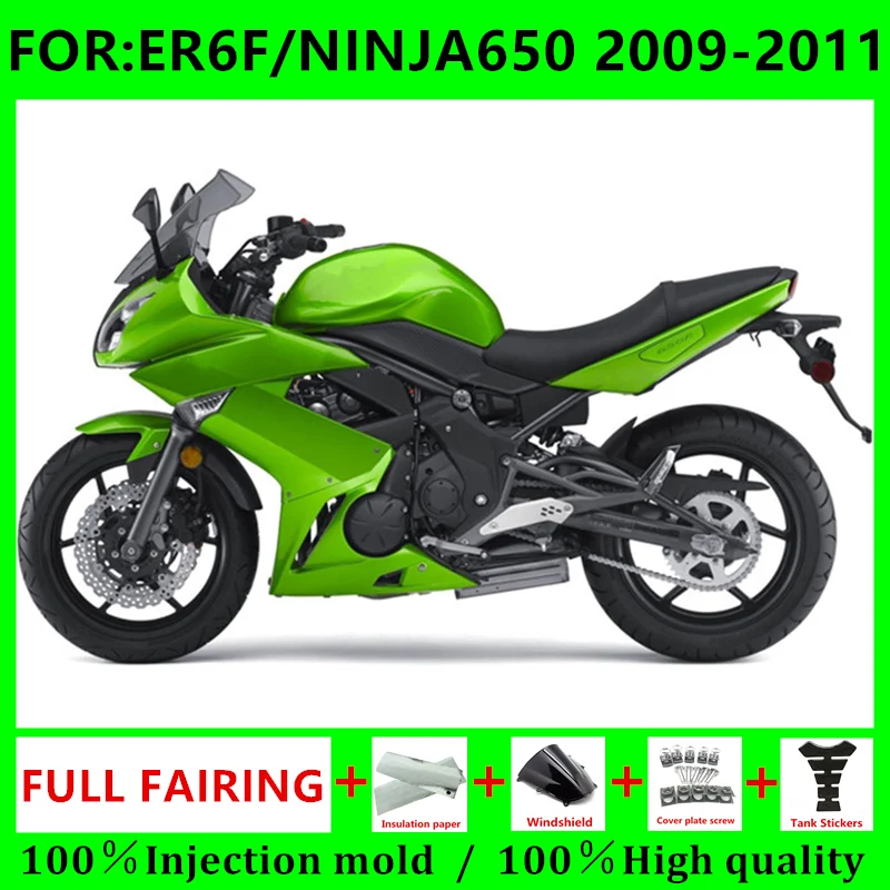 

Комплект обтекателей для мотоцикла 2009 2010 2011 ER6F 09 10 11 ninja650 комплекты обтекателей EX 650 NINJA 650 комплект зеленый