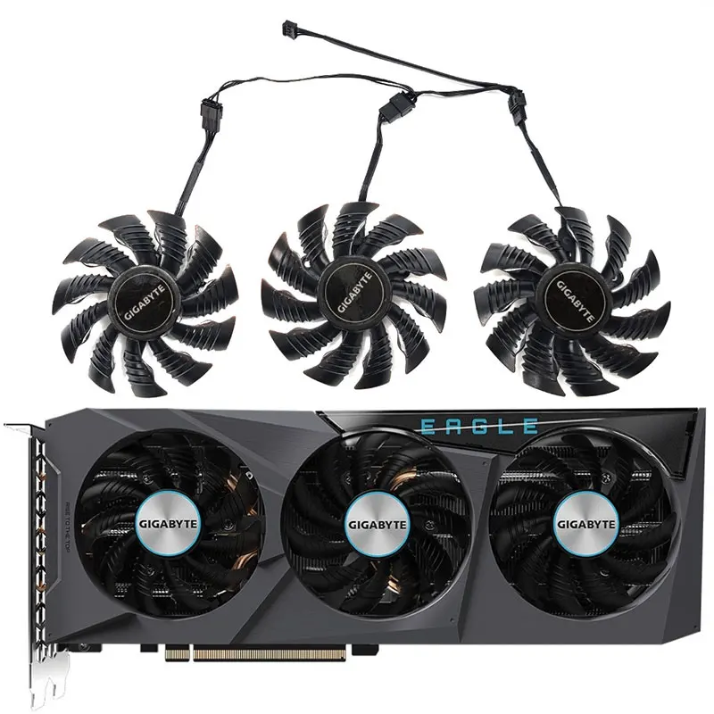 

NEW 1LOT GA81S2U PLD08010S12HH RX 6700XT GPU Fan，For Gigabyte RTX 3070TI 3070、RX 6700XT 6600XT 6600 EAGLE Video card cooling fan