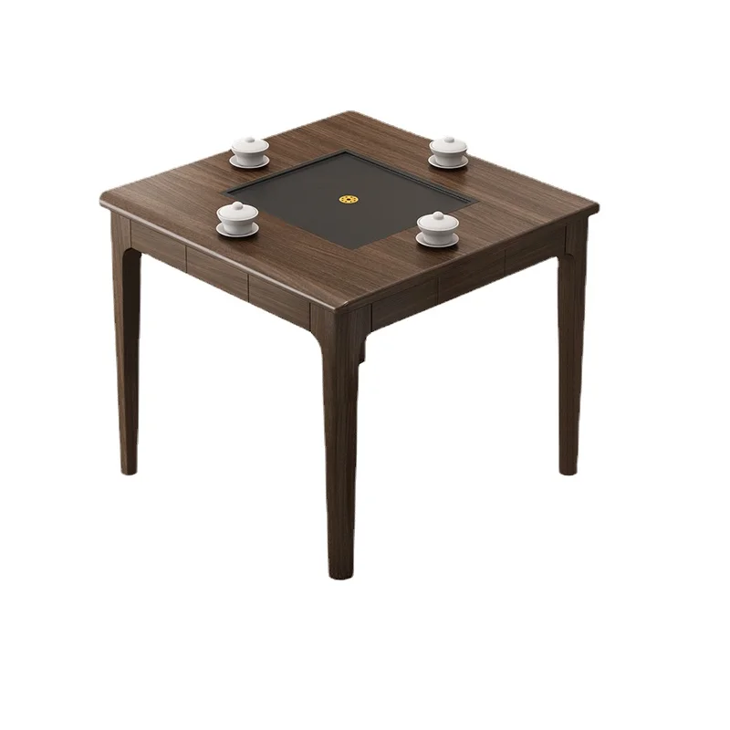

YY New Chinese Style Solid Wood Old-Fashioned Square Table for Eight People Chess Table Balcony Tea Table