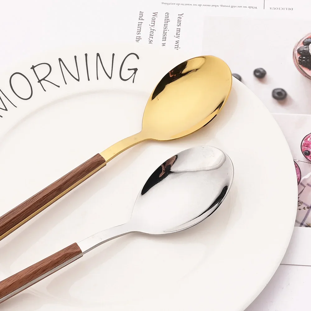 4/12/16 шт. набор зеркальных золотых столовых приборов палочки для еды нож вилка