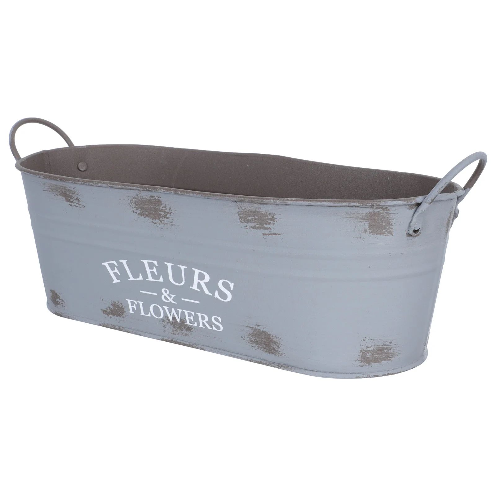 

Flower Planter Bucket Metal Pot Vase Galvanized Farmhouse Rustic Iron Tub Tin Box French Pots Holder Vases Oval Garden Container