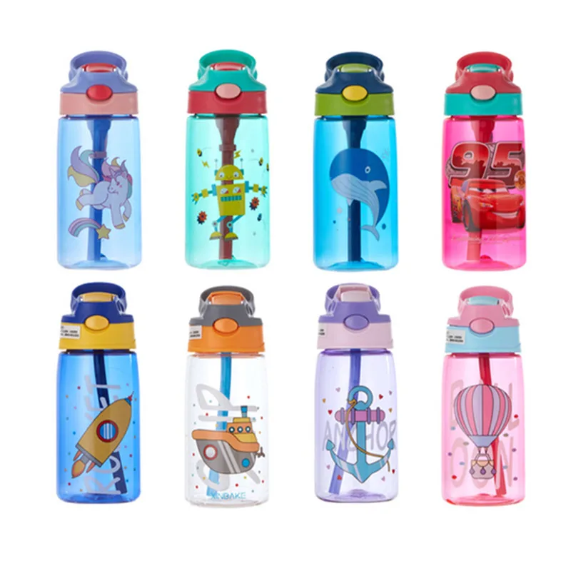 

Kids Water Sippy Cup 480ml Creative Cartoon Feeding Cups with Straws Leakproof Water Bottles Outdoor Portable Water Bottle