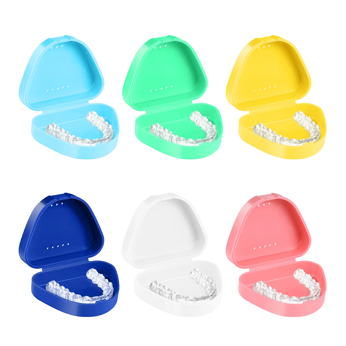 

Retainer Case Orthodonticbox Denturevent Holes Container Teeth Boxes Mouth Guard