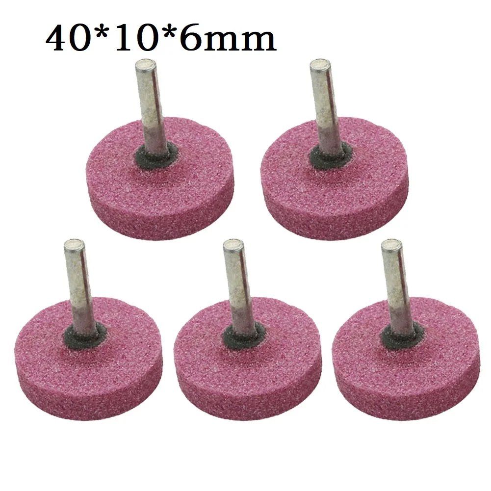 

5pcs 6mm Shank Abrasive Mounted Stone Flat Shape For Metal Jade Wood Rotary Tool Grinding Wheel Polishing Tools