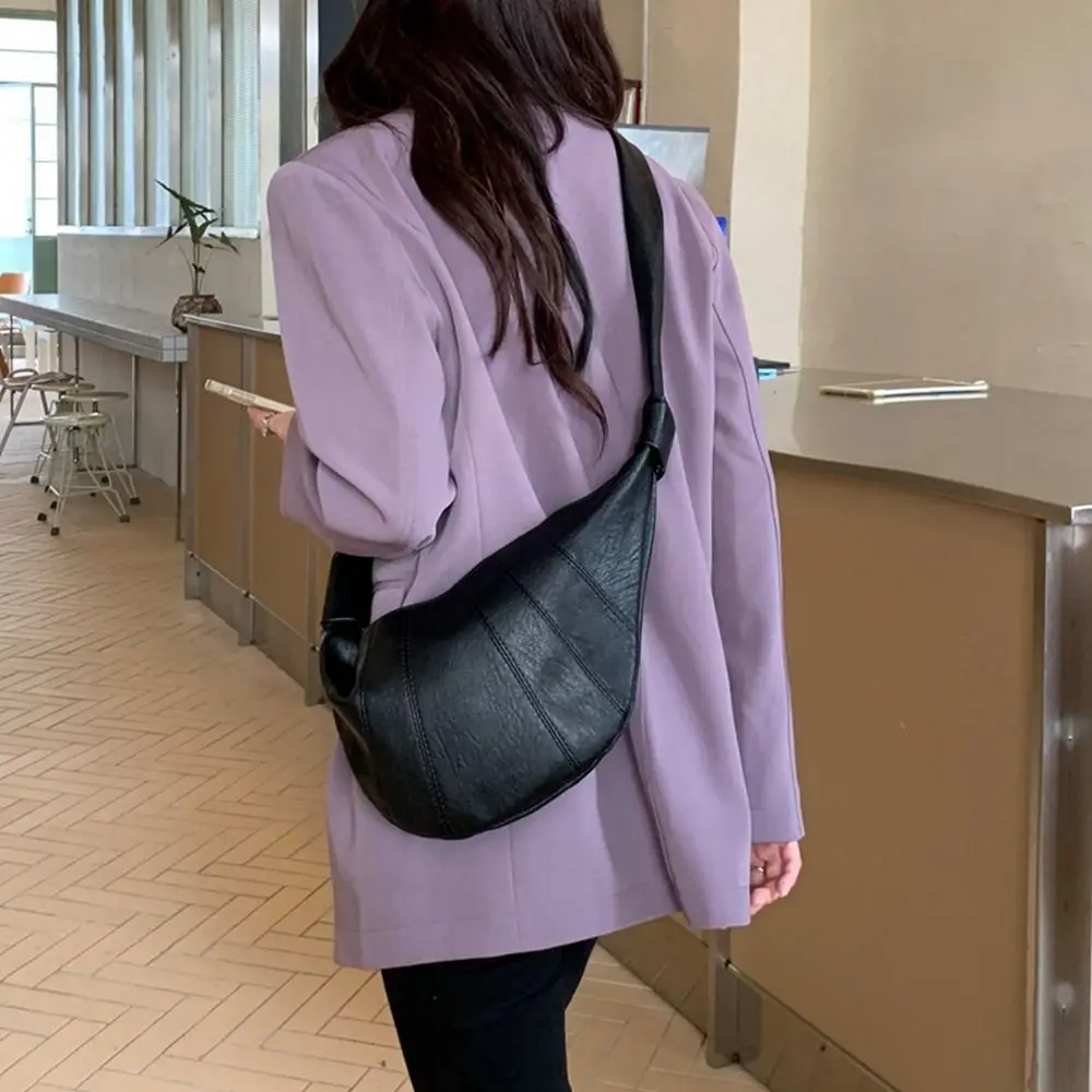 

Bag Coin Purse Crescent Moon Mobile Phone Bag Messenger Bag Croissant Bag Female Handbag Oxhorn Bag PU Leather Handbag