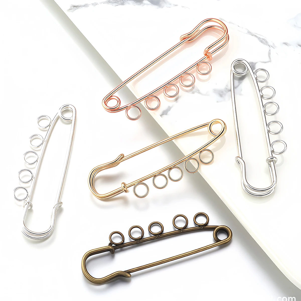 3/5 ШТ. Металева шпилька Брошка Порожня основа Брошки Шпильки з 5 кільцями Застібки DIY Ремісничі прикраси Аксесуари