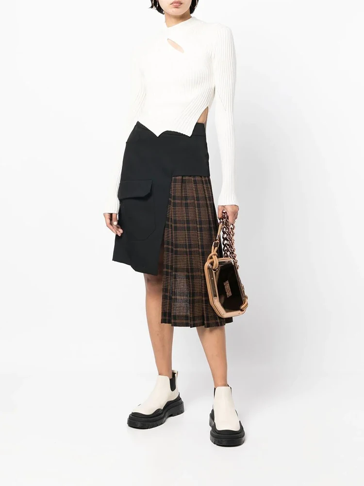 

Autumn and winter new round neck hollow knitted long-sleeved bottoming shirt T-shirt top versatile y2k Clothes women 2022 new in