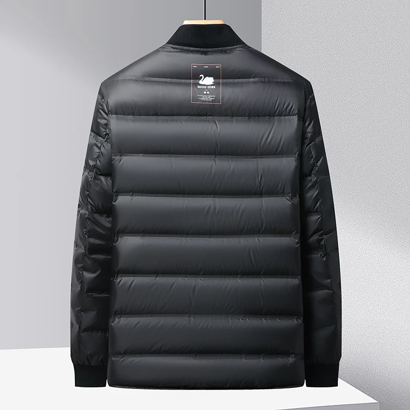 2022 Winter Men Smart Casual Hooded Puffer Parkas Black Grey Navy Blue Puff Lining And Hood Detacable Design Thermal Overcoat