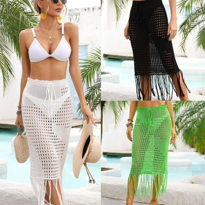 

Women Beach Towel Bikinis Covers Crochet Swimwear Wrap Skirt Bathing Suit Cover