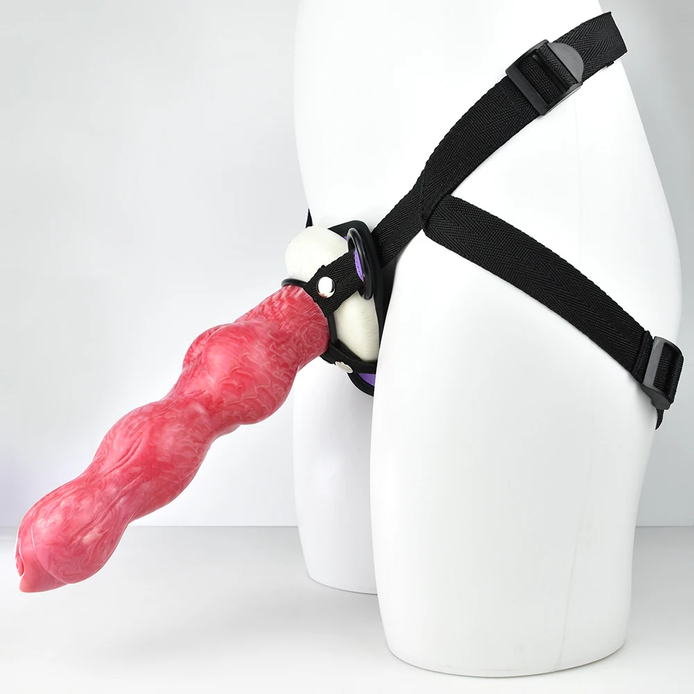 Ремешок На животном фаллоимитатор с узлом собаки для пар стимуляция точки G
