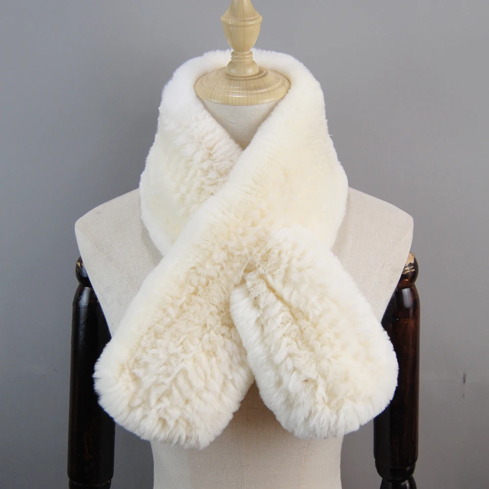 Новый российский зимний шарф из натурального меха кролика рекс женские зимние