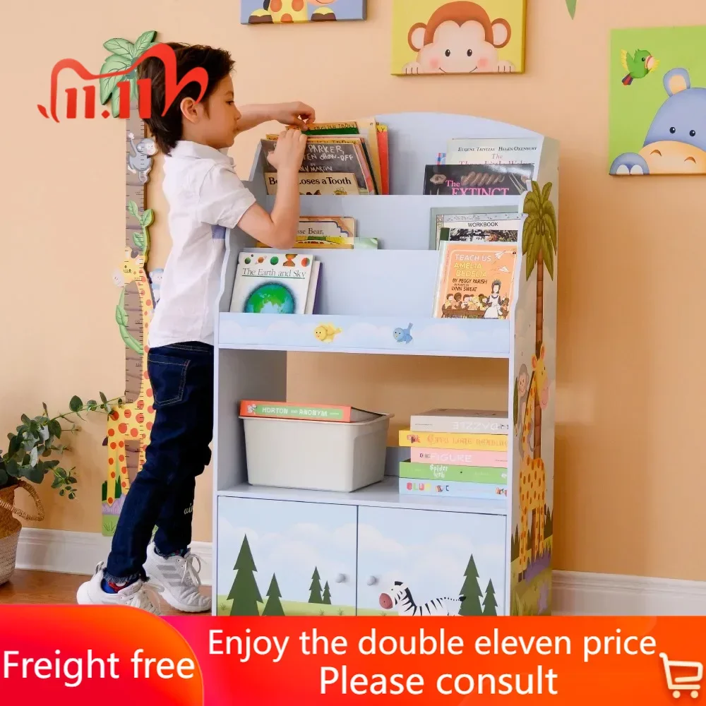 

Детский книжный шкаф, детская книжная полка Sunny Safari Kids 3-стандартный книжный шкаф с шкафом