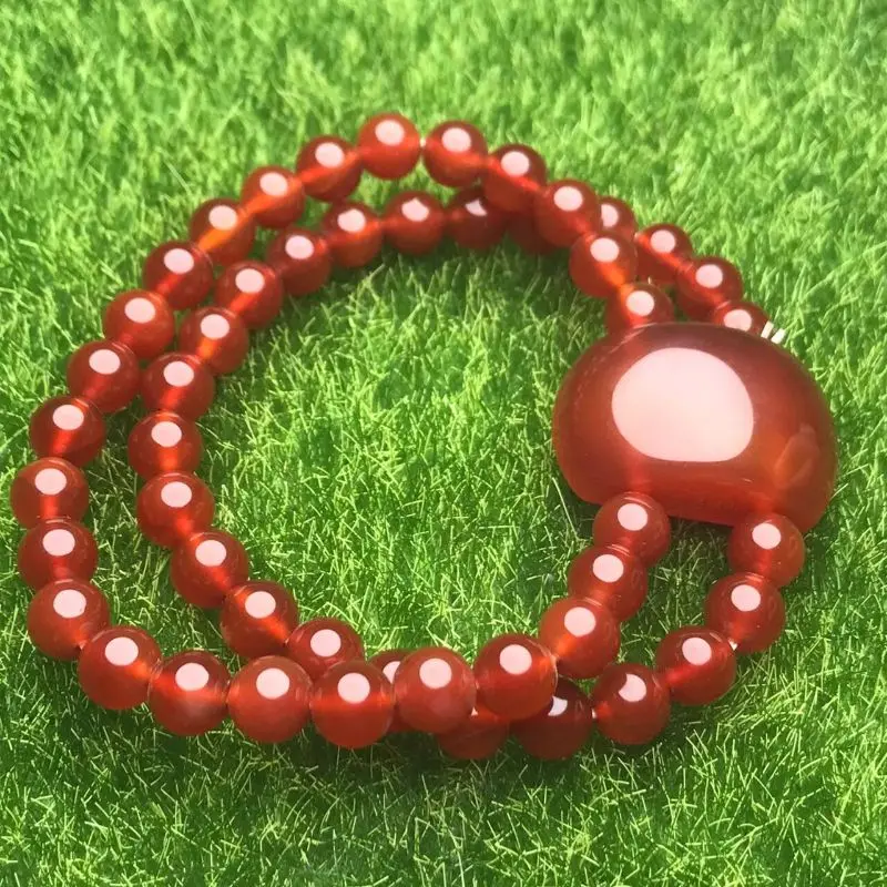 Браслет из натурального красного агата модный и универсальный для мужчин женщин