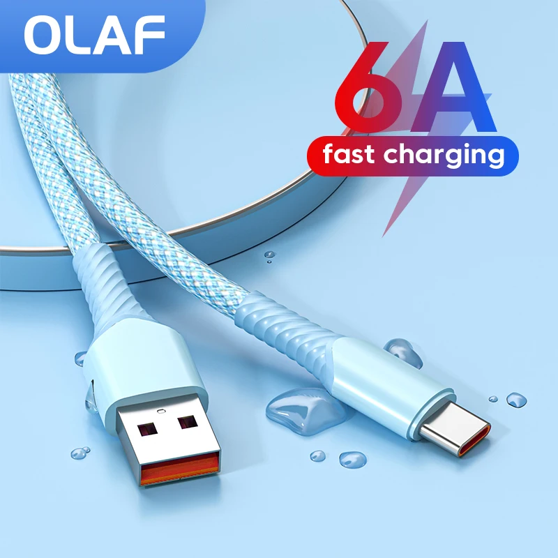 

66W 6A Type C Fast Charging Cable USB C Cable USB Type C Cable Charger Cord For Huawei P40 P30 Mate 40 30 Samsung Xiaomi Oneplus