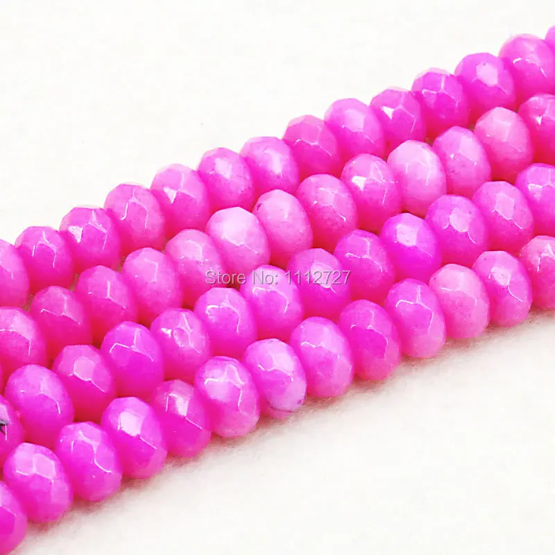 

5X8mm Hot Rose Red Chalcedony Accessories Crafts Loose Beads Abacus Natural Stone Faceted DIY Women Jewelry Making Design 15inch